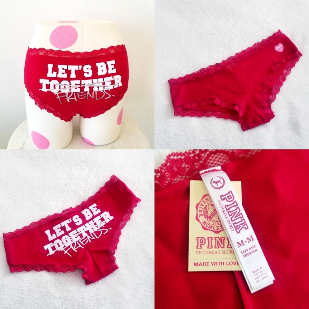 Victoria's Secret PINK Vintage Low Rise Hipster Cheeky Graphic Panty NWT - Picture 1 of 12